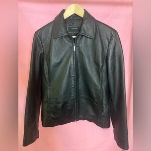 SOLD Colebrook Black 100% Genuine Leather Jacket, Size Medium